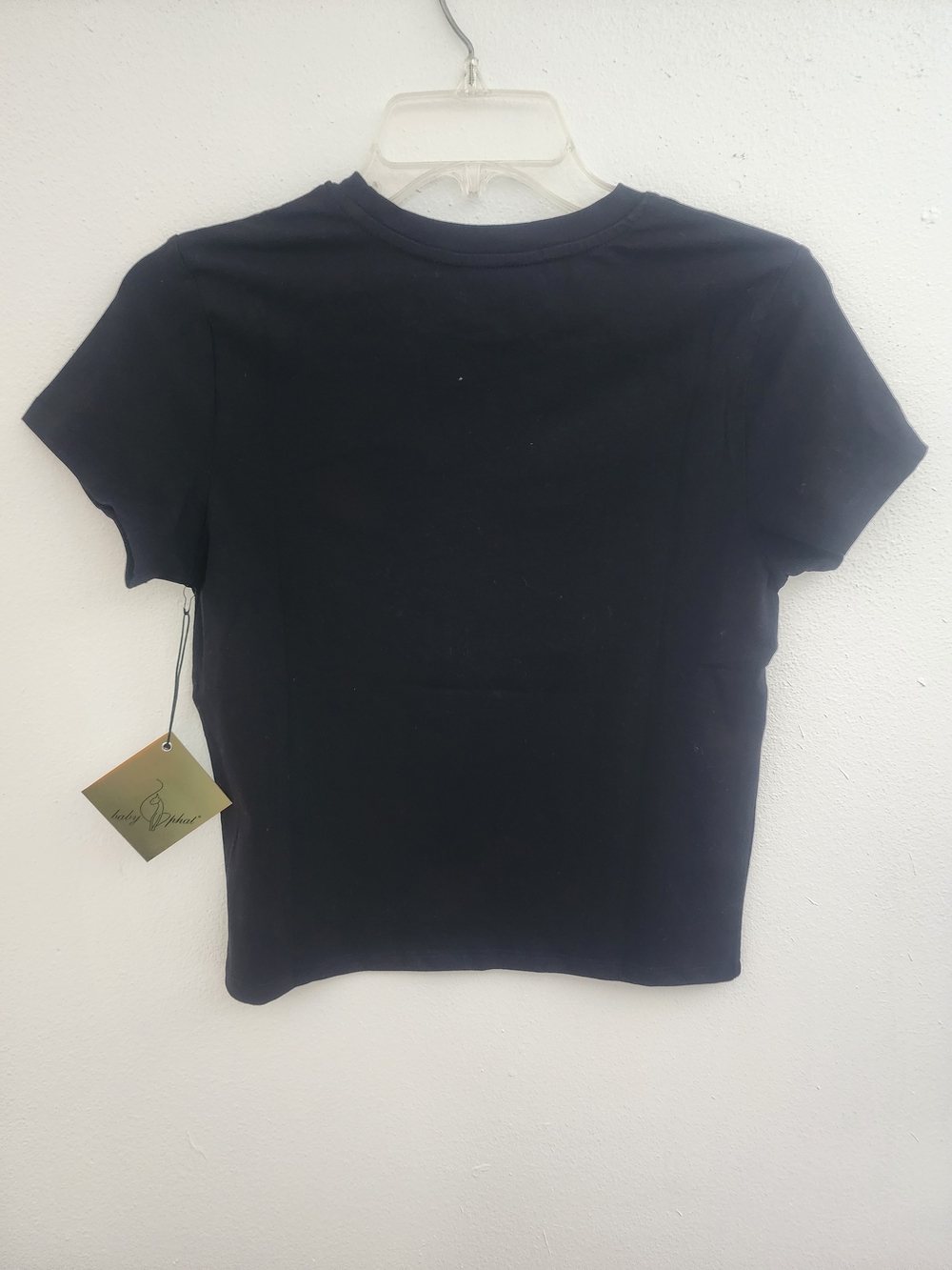 Baby Phat Women's Black Logo Crystal Tee - Picture 2 of 8